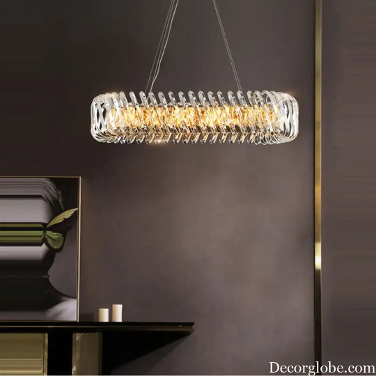 Olivia's Art Deco Crystal Glass LED Chandelier - DecorGlobe