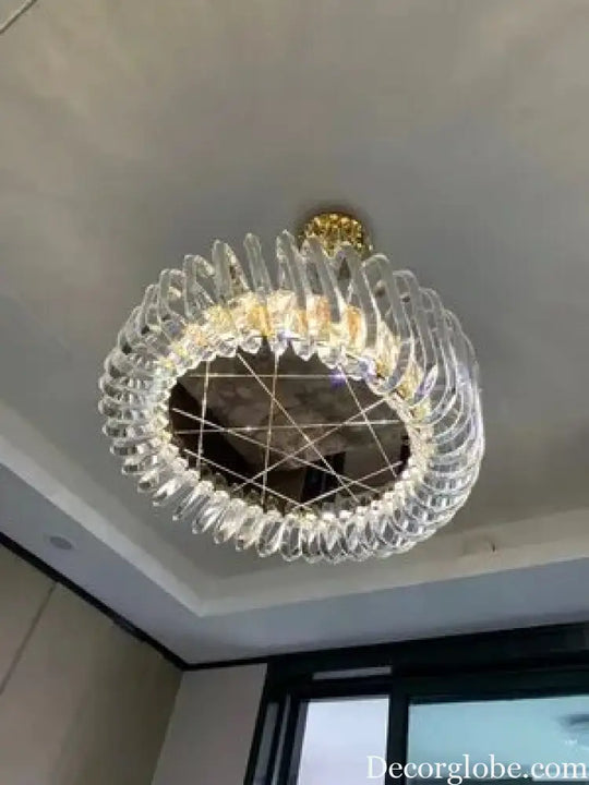 Olivia's Art Deco Crystal Glass LED Chandelier - DecorGlobe
