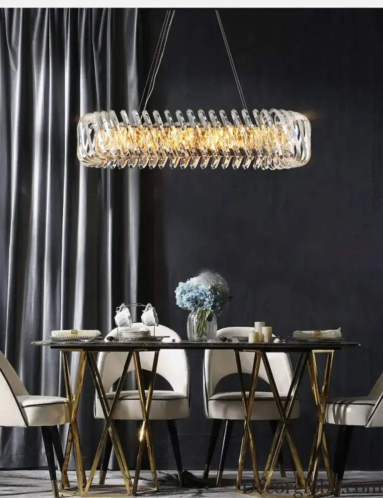 Olivia's Art Deco Crystal Glass LED Chandelier - DecorGlobe
