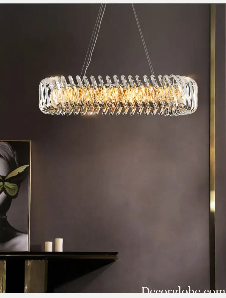 Olivia's Art Deco Crystal Glass LED Chandelier - DecorGlobe
