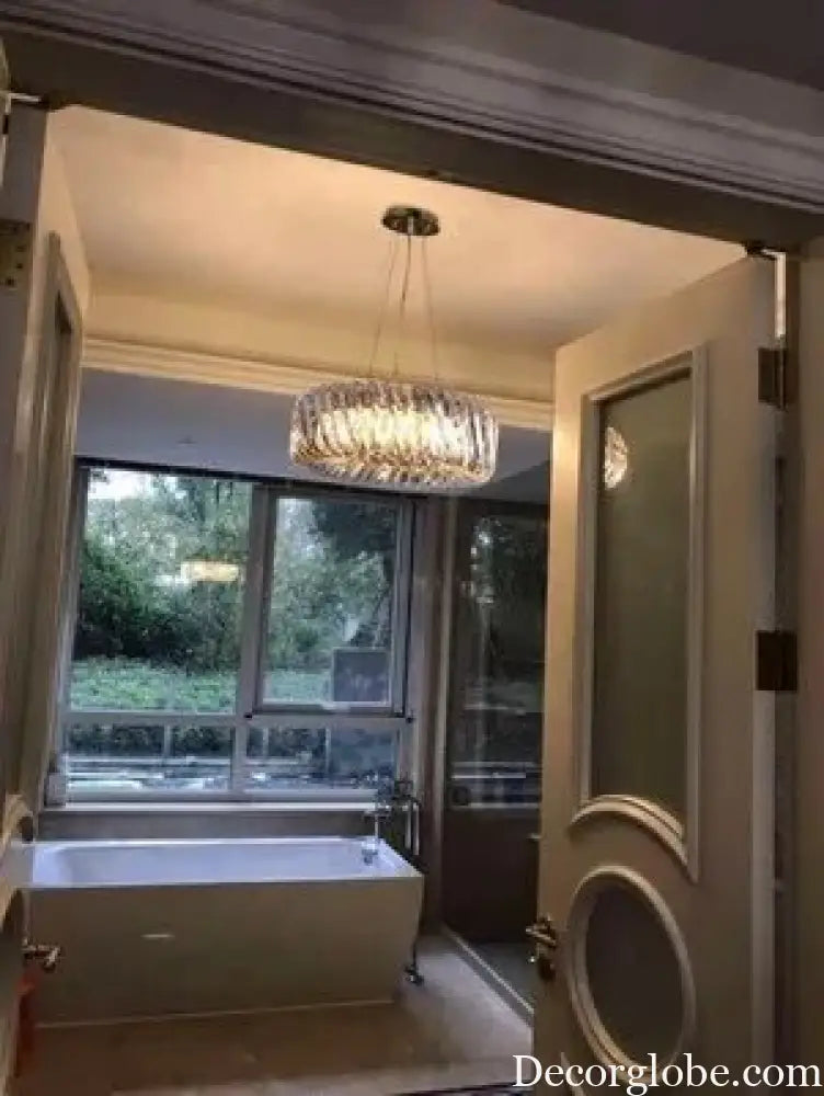 Olivia's Art Deco Crystal Glass LED Chandelier - DecorGlobe