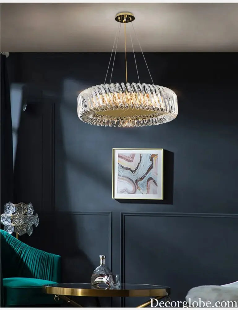 Olivia's Art Deco Crystal Glass LED Chandelier - DecorGlobe
