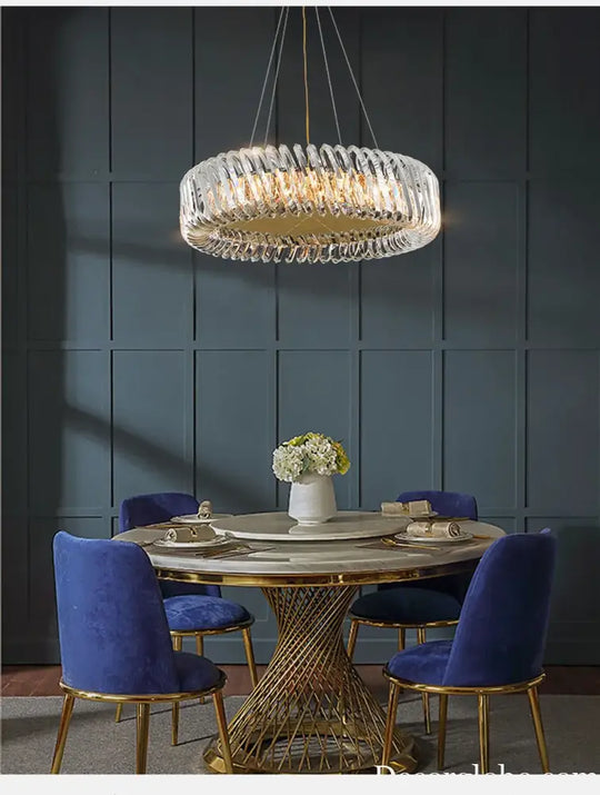 Olivia's Art Deco Crystal Glass LED Chandelier - DecorGlobe