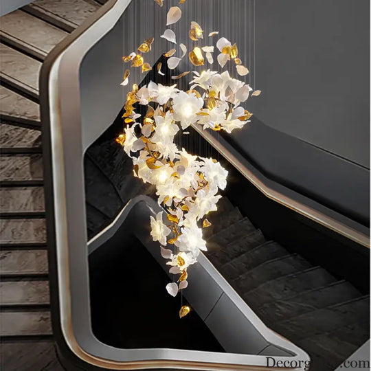 Decor globe Loft Crystal Ceiling Chandelier - Luxury Crystal Hanging Light for Staircases, Living Rooms, and Modern Villa Elegance - DecorGlobe