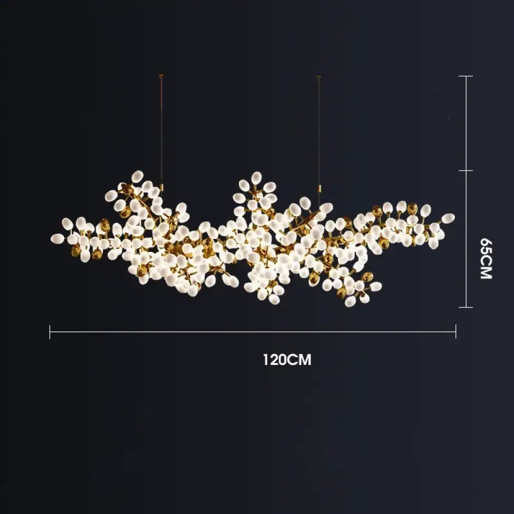 Designer Oval Glass Grape Chandelier for Living Room Decor 120CM / Cold White