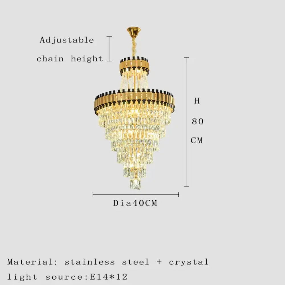 Duplex Building Chandelier - Post-Modern Light Luxury Crystal Elegance for Villas, Living Rooms, and Staircase Illumination - DecorGlobe