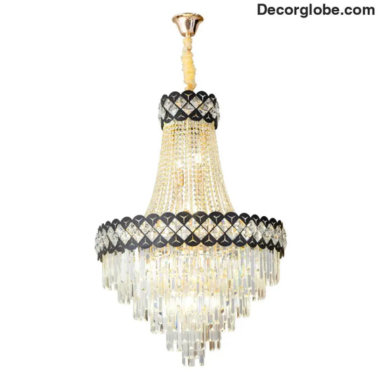 Duplex Building Crystal Chandelier - Post-Modern Light Luxury Elegance for Spiral Staircases, Halls, Villas, and Living Rooms with Suspended Gloss Lighting - DecorGlobe