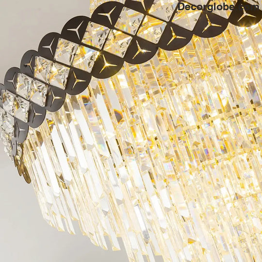 Duplex Building Crystal Chandelier - Post-Modern Light Luxury Elegance for Spiral Staircases, Halls, Villas, and Living Rooms with Suspended Gloss Lighting - DecorGlobe