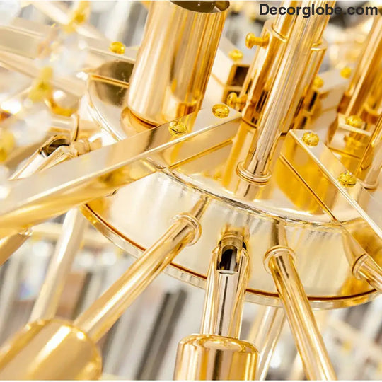 Duplex Building Crystal Chandelier - Post-Modern Light Luxury Elegance for Spiral Staircases, Halls, Villas, and Living Rooms with Suspended Gloss Lighting - DecorGlobe