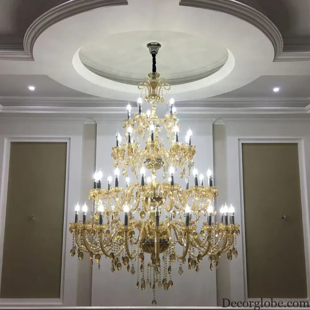 Duplex Crystal Candle Chandelier for Living Room and Staircase Chandelier