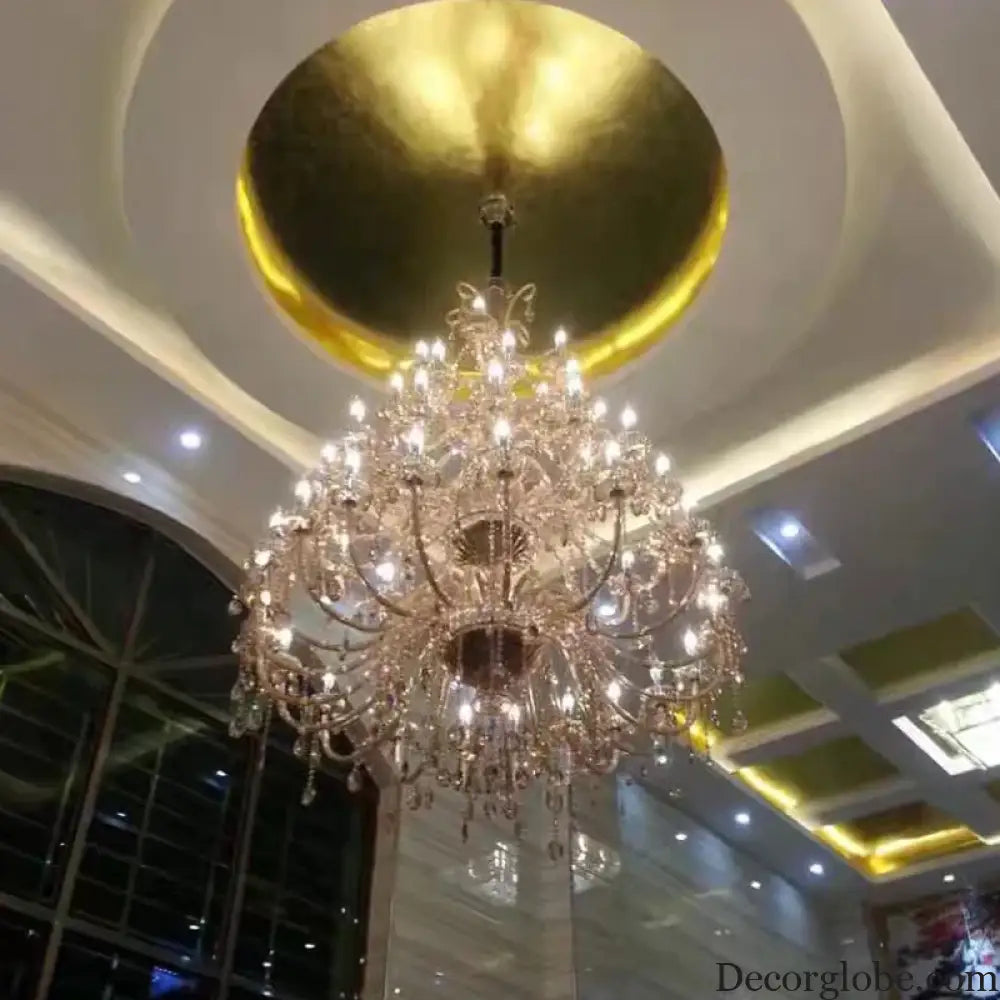 Duplex Crystal Candle Chandelier for Living Room and Staircase Chandelier