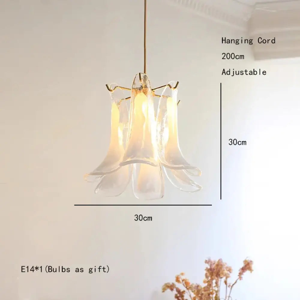 Elara White Petal Glass LED Chandelier for Staircase & Villa Décor - DecorGlobe