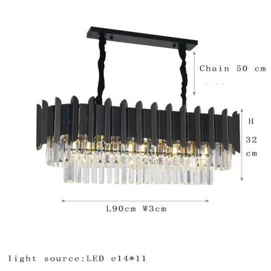 Elegant Black Crystal Chandelier - A Postmodern Light Luxury Addition for Modern Living Rooms and Bedrooms - DecorGlobe