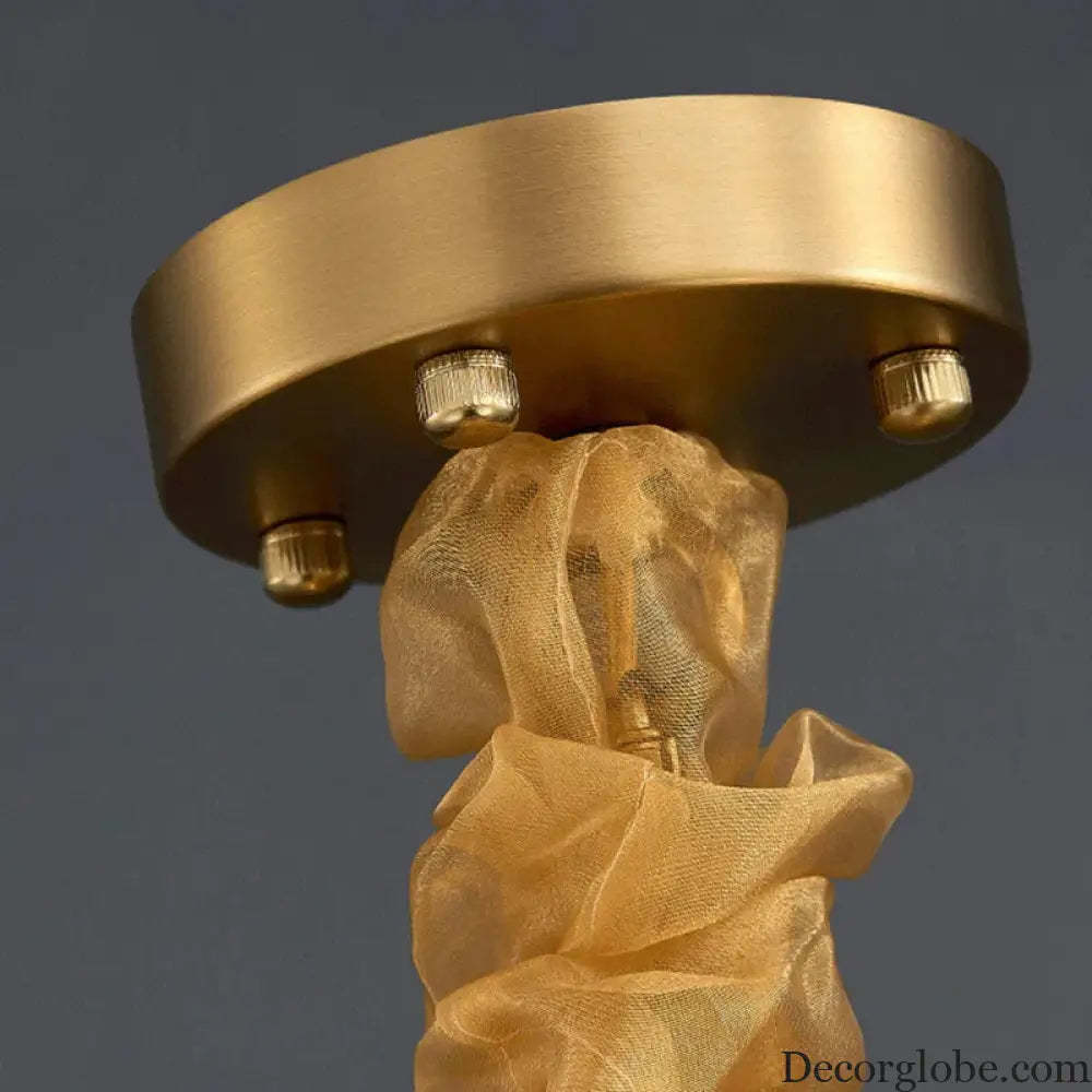 Elegant Brushed Gold LED Crystal Chandelier - A Luxury Addition to Your Modern Loft Home Decor - DecorGlobe