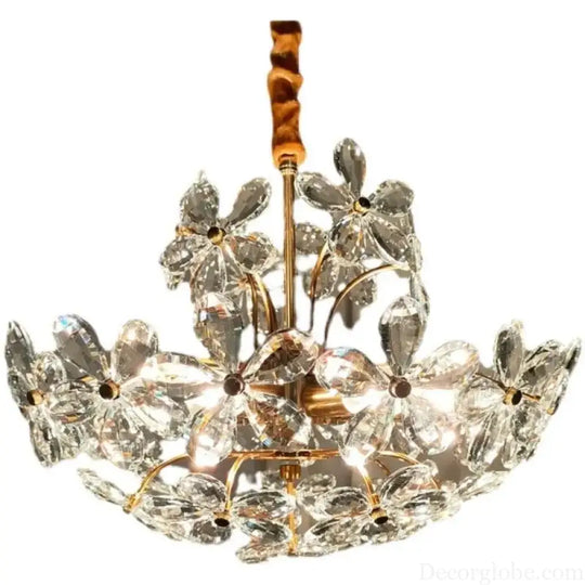 Elegant Crystal Flower Chandelier - New Style Dream with French Pastoral and American Retro Flair for Bedroom and Dining Room - DecorGlobe