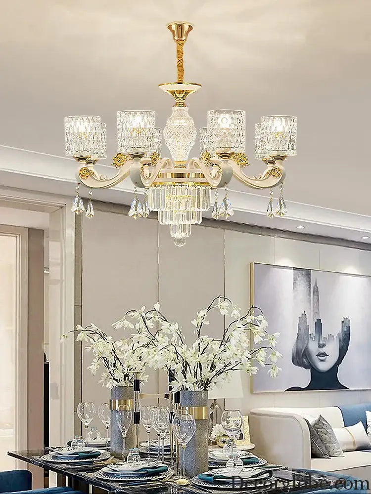 Elegant European Style Crystal Chandelier - A Light Luxury Atmosphere Fixture for Living Rooms, Bedrooms, Dining Areas, and Villas - DecorGlobe