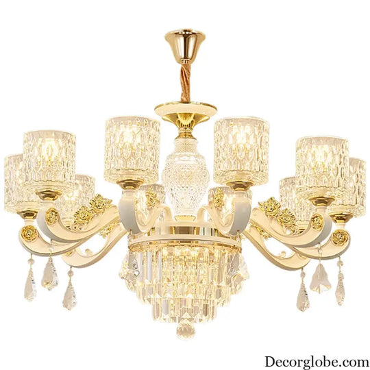 Elegant European Style Crystal Chandelier - A Light Luxury Atmosphere Fixture for Living Rooms, Bedrooms, Dining Areas, and Villas - DecorGlobe