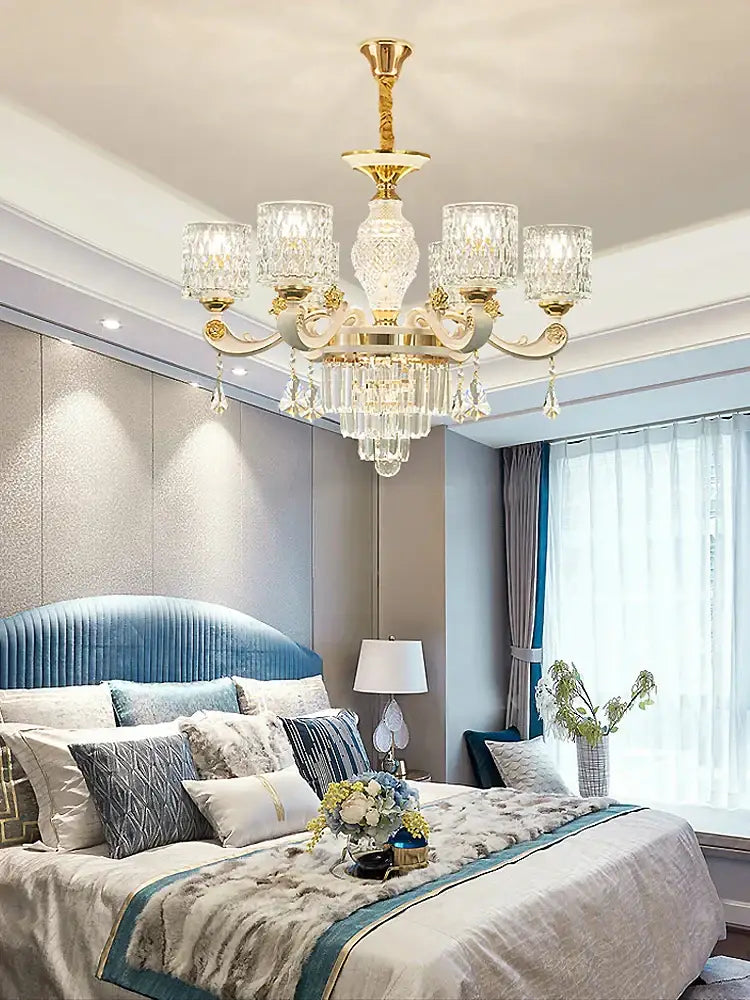 Elegant European Style Crystal Chandelier - A Light Luxury Atmosphere Fixture for Living Rooms, Bedrooms, Dining Areas, and Villas - DecorGlobe