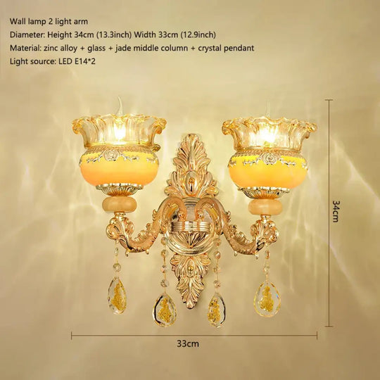 Elegant European Style Crystal Chandelier - A Luxurious Jade-Inspired Main Lamp for Living Rooms, Bedrooms, and Hallways - DecorGlobe