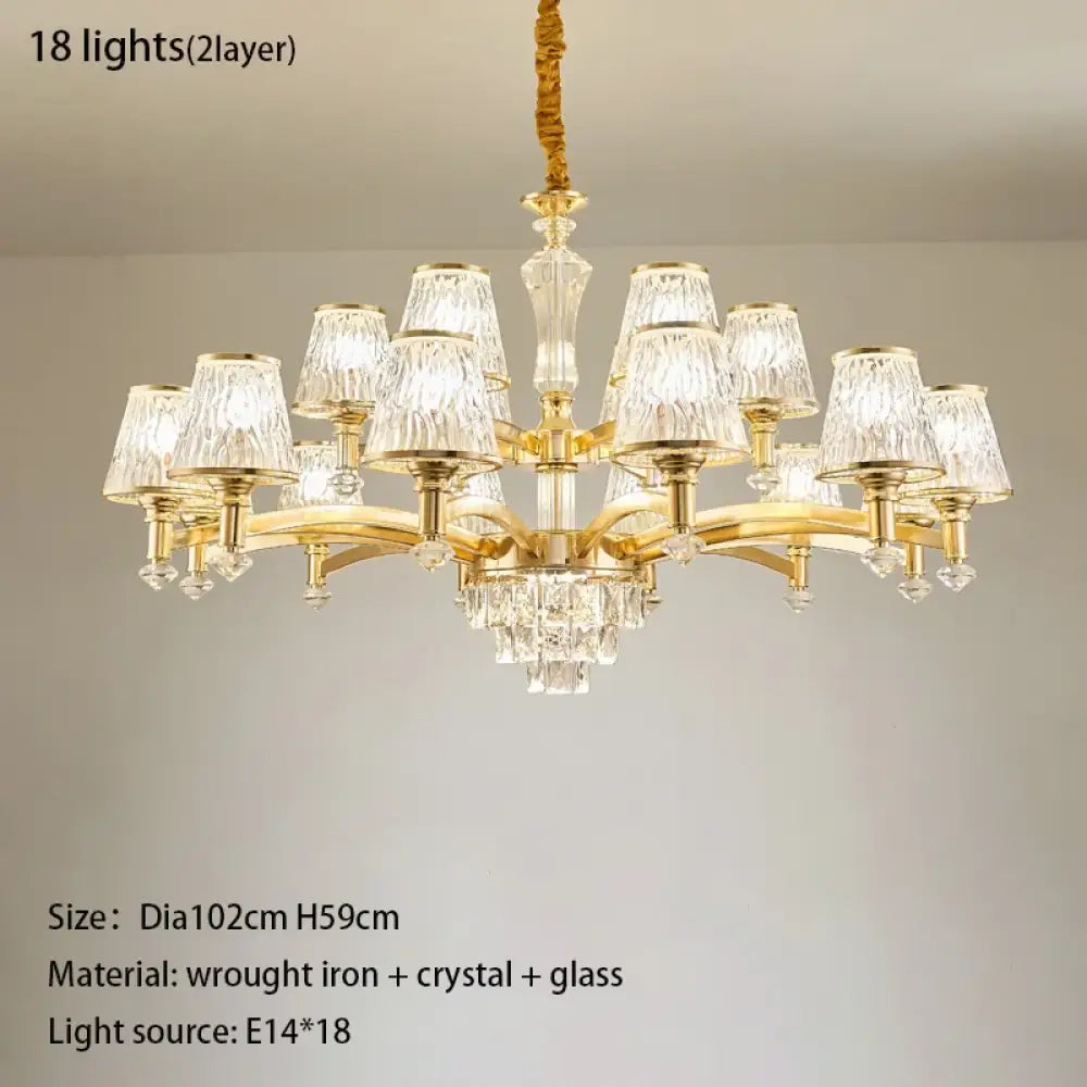 Elegant European Style Crystal Chandelier - A Modern Light Luxury Fixture for Living Rooms, Bedrooms, and Dining Areas - DecorGlobe