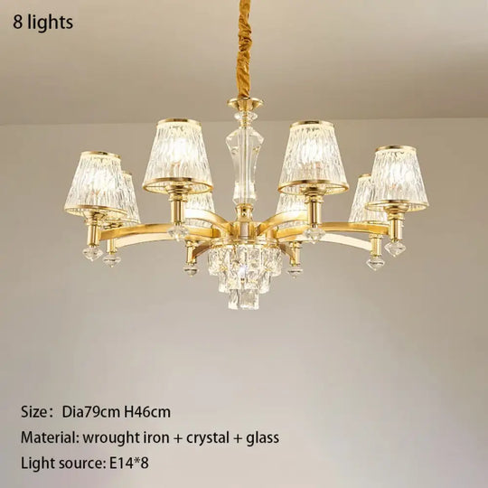 Elegant European Style Crystal Chandelier - A Modern Light Luxury Fixture for Living Rooms, Bedrooms, and Dining Areas - DecorGlobe