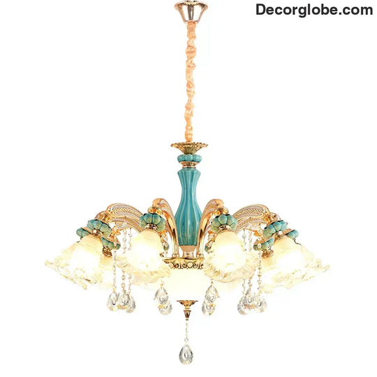 Elegant European-Style Crystal Chandelier - A Romantic and Fashionable Lighting Fixture for Living Rooms, Bedrooms, Dining Rooms, Studies, and Villa Duplexes - DecorGlobe