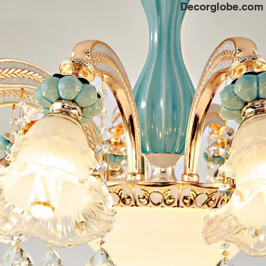 Elegant European-Style Crystal Chandelier - A Romantic and Fashionable Lighting Fixture for Living Rooms, Bedrooms, Dining Rooms, Studies, and Villa Duplexes - DecorGlobe