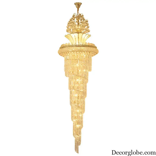 Elegant European-Style Crystal Chandelier - Ideal for Duplex Buildings, Hotel Villas, and Grand Staircases - DecorGlobe