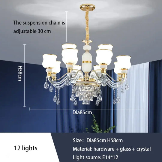 Elegant European Style Crystal Chandelier - Luxury Main Light for Living Rooms, Dining Rooms, and Villa Halls - DecorGlobe