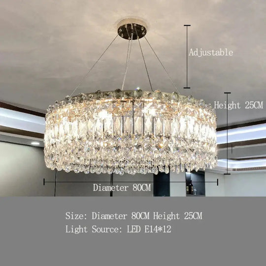 Elegant LED E14 Postmodern Gold Chandelier - A Ring Tassel Crystal Fixture for Dining Rooms, Adding Luminescent Luxury - DecorGlobe