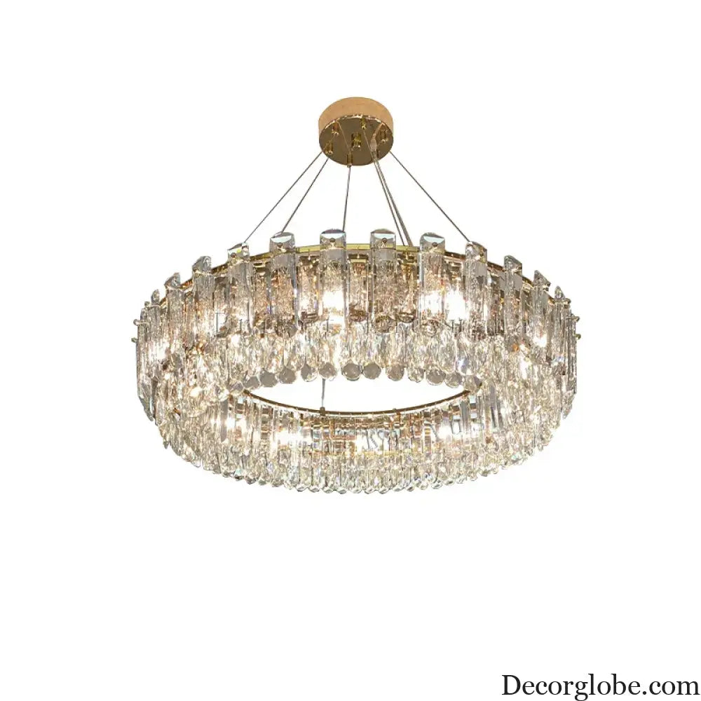 Elegant LED Transparent Crystal Chandelier - A Modern Light Luxury Fixture for Living Room Decor - DecorGlobe