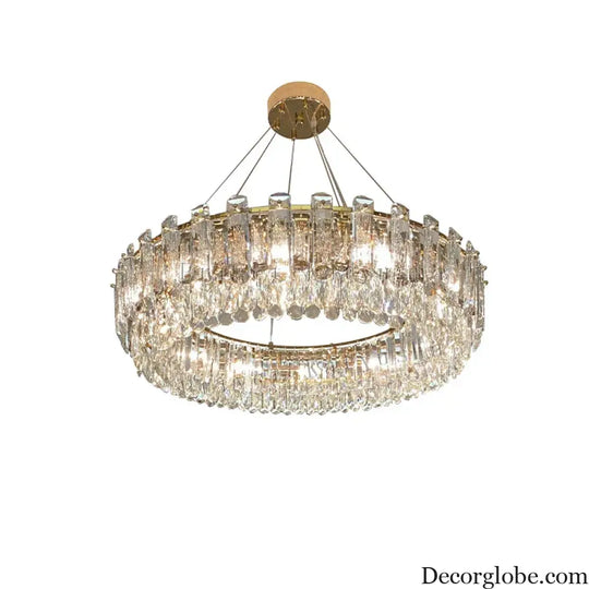Elegant LED Transparent Crystal Chandelier - A Modern Light Luxury Fixture for Living Room Decor - DecorGlobe