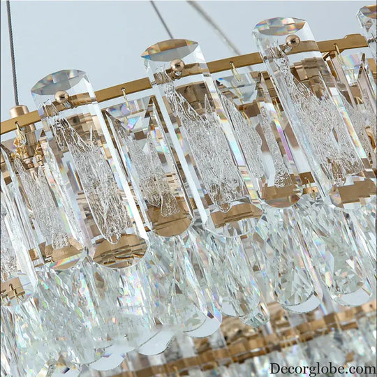 Elegant LED Transparent Crystal Chandelier - A Modern Light Luxury Fixture for Living Room Decor - DecorGlobe