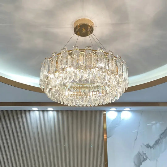 Elegant LED Transparent Crystal Chandelier - A Modern Light Luxury Fixture for Living Room Decor - DecorGlobe