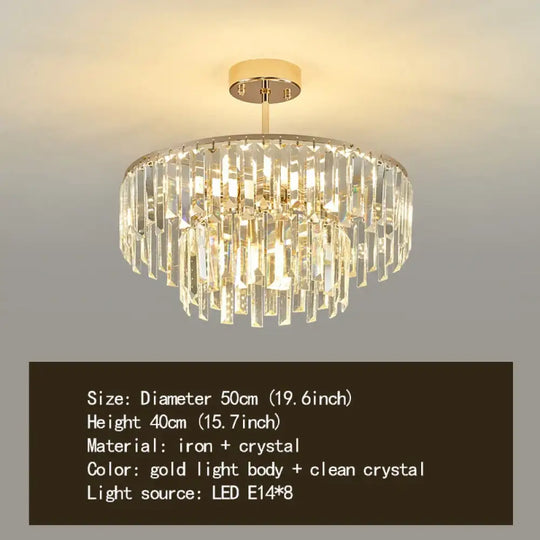 Elegant Modern Crystal Gold Chandelier - Round Smoked Gray Crystal Design - Perfect for Luxury Living Rooms and Bedrooms - DecorGlobe