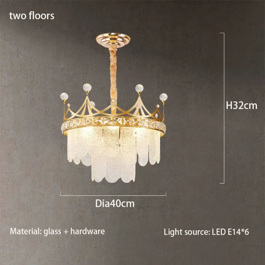 Elegant Modern Minimalist Crown K9 Crystal Chandelier - A Round Golden Fixture for Living Rooms and Bedrooms - DecorGlobe