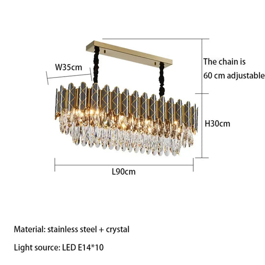 Elegant Post-Modern Black Crystal Chandelier - A Simple Atmosphere Fixture for Living Rooms, Bedrooms, and Dining Spaces - DecorGlobe