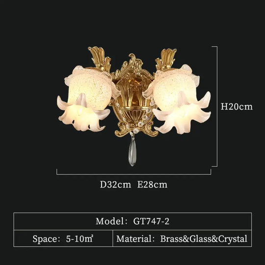 ÉLISÉE French Style Glass & Brass Classical Chandelier B W32 H20 E28cm Chandelier
