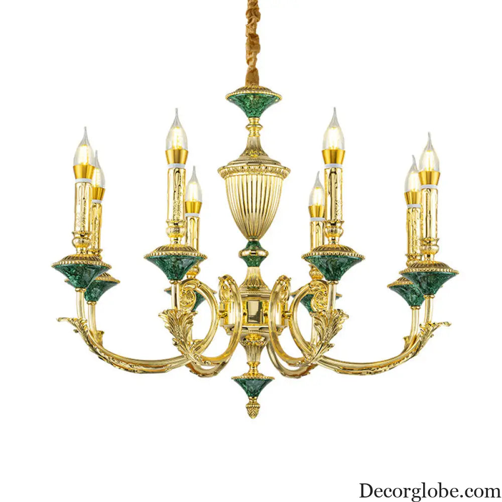 Ella - French European Copper Crystal Villa Chandelier Chandelier