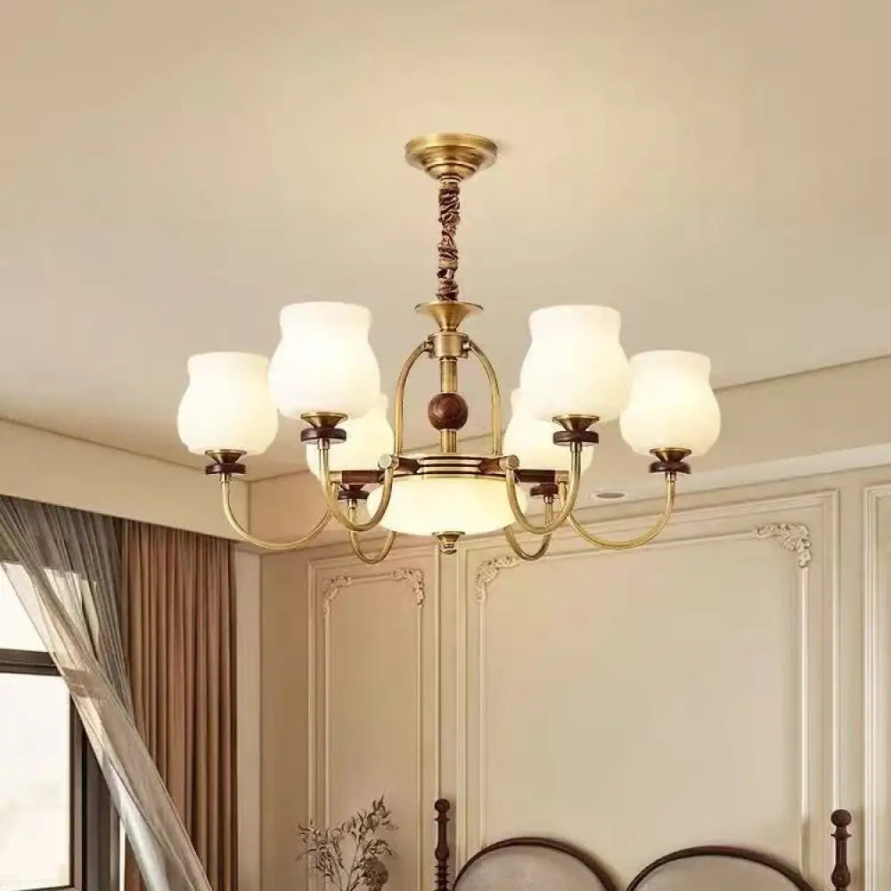 French-Style Vintage Living Room Chandelier 2026 New Model High-End Elegant Main Light All-Copper Bedroom Retro