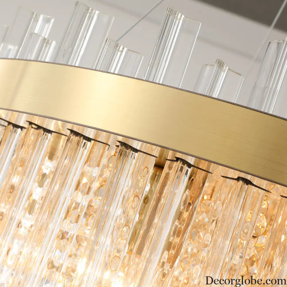 Embrace Modern Elegance with the Faceted Crystal Cylinder Chandelier - DecorGlobe