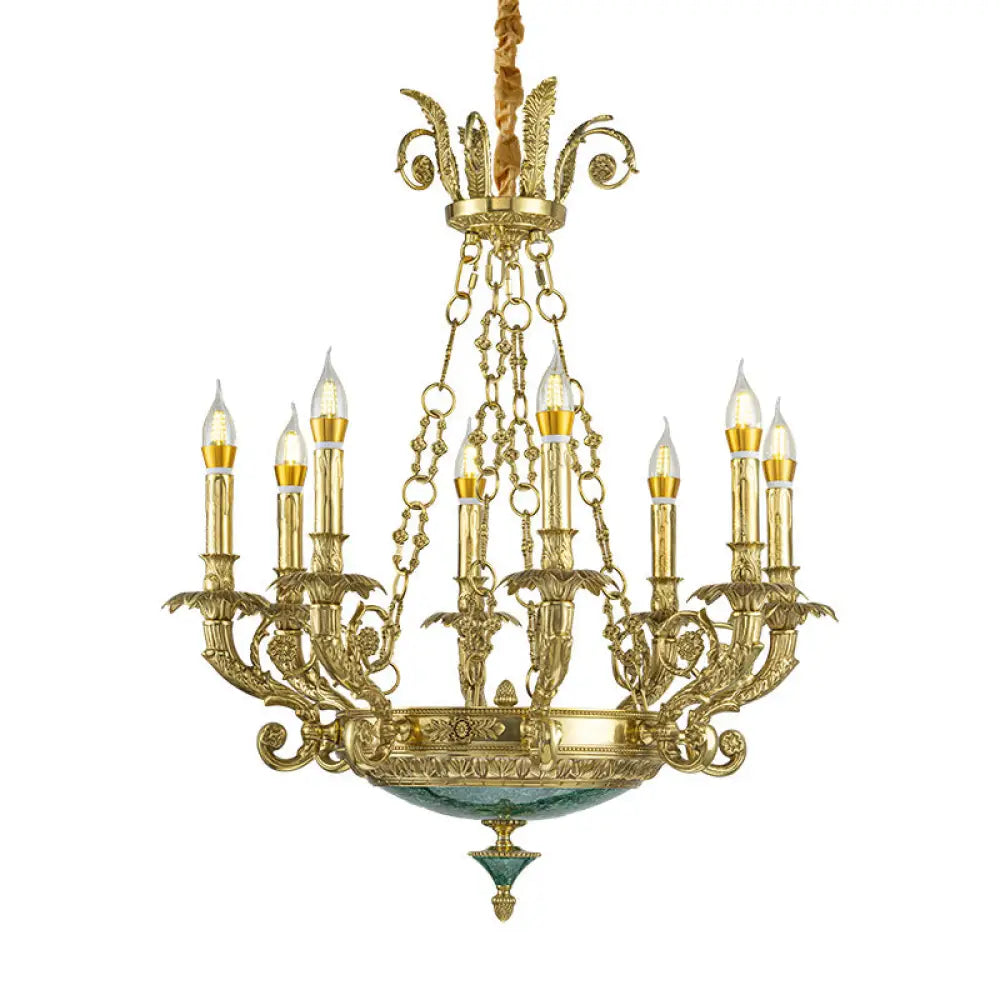 Emilia French Retro Copper Crystal Villa Chandelier Chandelier