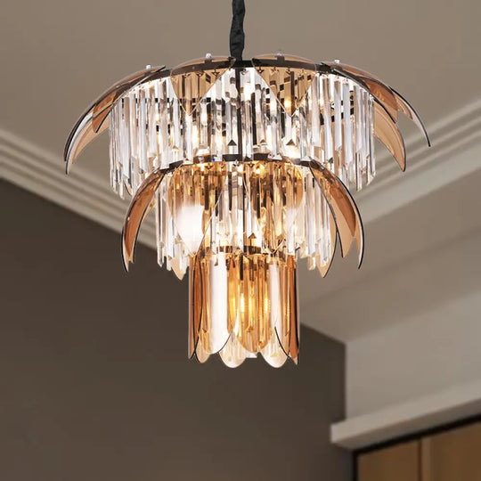 Evelyn's Enchanting Crystal Chandelier: Light Up Your Living Room in Style - DecorGlobe