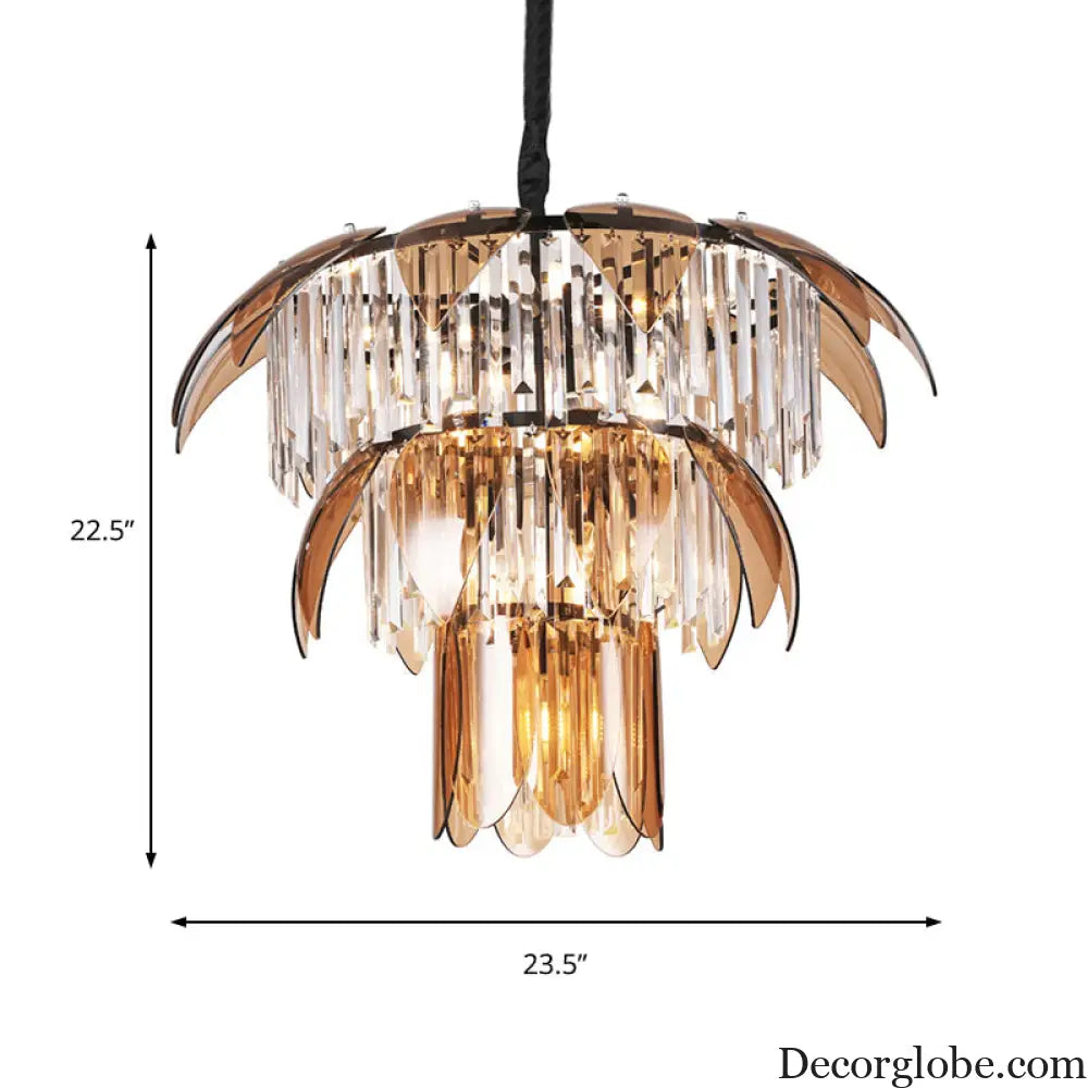 Evelyn's Enchanting Crystal Chandelier: Light Up Your Living Room in Style - DecorGlobe