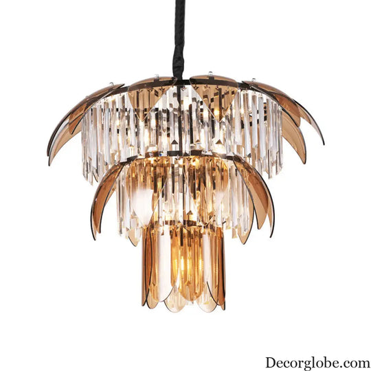 Evelyn's Enchanting Crystal Chandelier: Light Up Your Living Room in Style - DecorGlobe