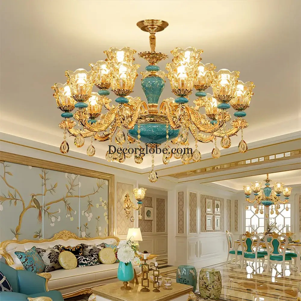 European Luxury Crystal Chandelier Light for Living Room and Bedroom Chandelier
