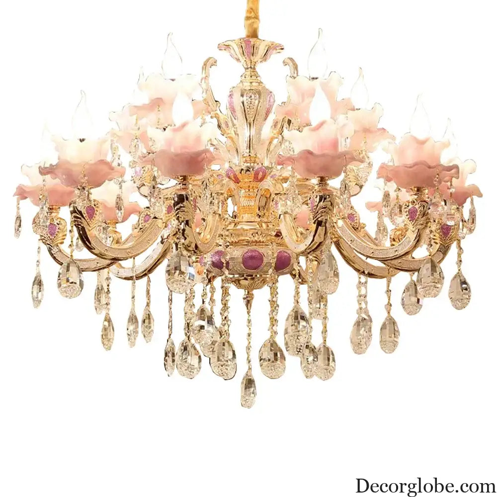 European Style Crystal Chandelier - Elegant Zinc Alloy Pendant Lighting for Modern Decor - DecorGlobe