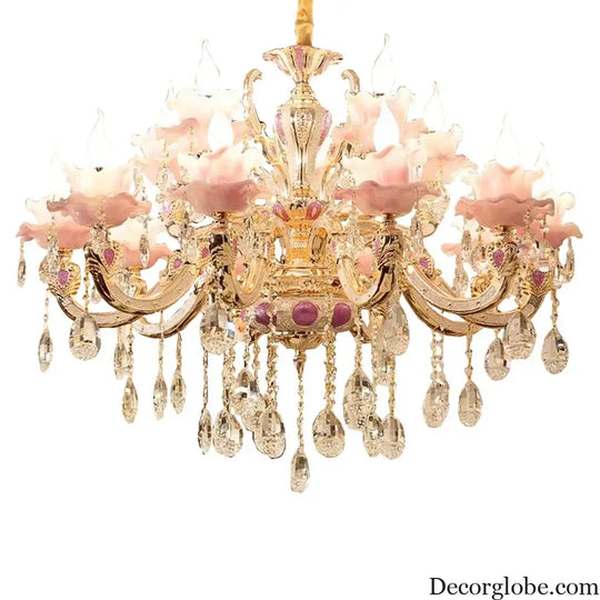 European Style Crystal Chandelier - Elegant Zinc Alloy Pendant Lighting for Modern Decor - DecorGlobe
