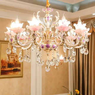 Kristalllüster im europäischen Stil – Elegante Pendelleuchte aus Zinklegierung für modernes Dekor