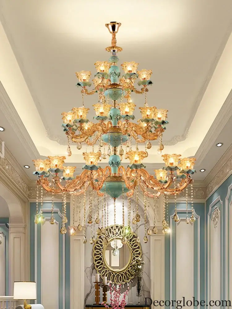 European-Style Duplex Building Chandelier - Elegance for Living Rooms, Hotels, and Ceramic Staircases - DecorGlobe
